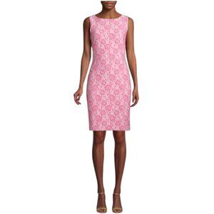Donna Ricco NWT $138 Pink Floral Jacquard Sheath Dress, Women's Size 10